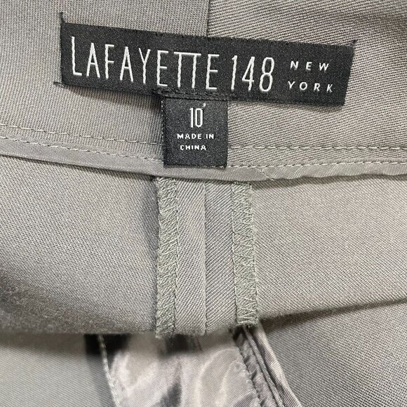 Lafayette 148‎ Stretch Wool Pants Womens 10 Gray Trousers Straight Leg - Picture 7 of 13